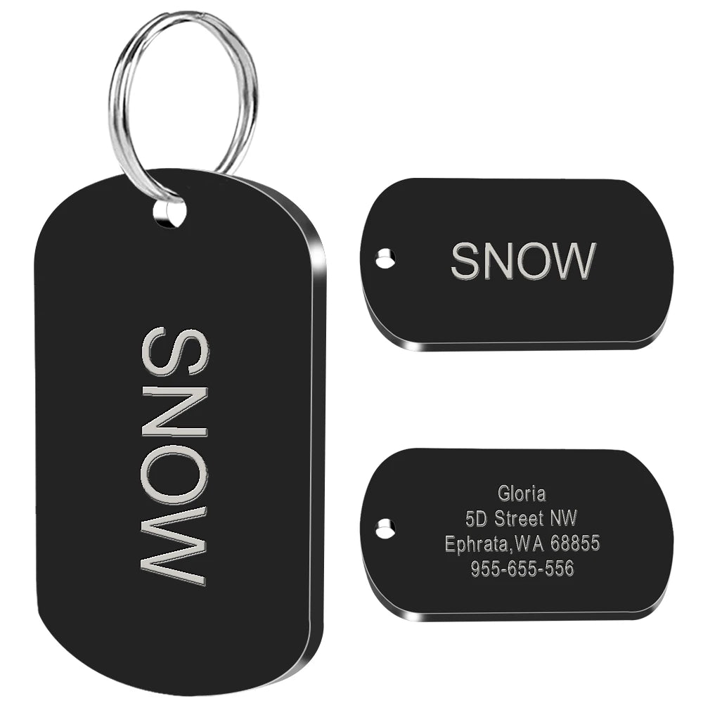 Military Dog ID Tag Stainless Steel Dogs Tags Custom Personalized ID Tag Free Engraved Pet Name Address Phone Number  2 Size M L